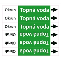 Značení potrubí ISO 20560, topná voda - okruh